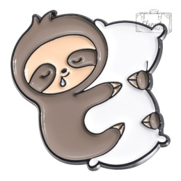 Metalowa Przypinka Śpiący Leniwiec Z Poduszką Pillow Sloth Pin