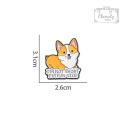 Metalowa Przypinka Piesek Welsh Corgi I'm Not Short I'm Fun Size Pin