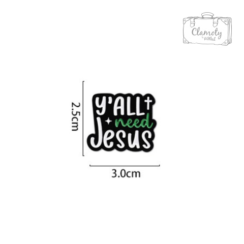 Metalowa Przypinka Y'all Need Jesus Wszyscy Potrzebujecie Jezusa Pin