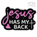 Metalowa Przypinka Jesus Has My Back Jezus Mnie Wspiera Pin