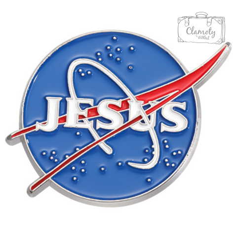 Metalowa Przypinka Jezus Logo Nasa Pin