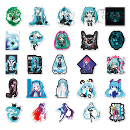 Zestaw Naklejek Wlepki StickerBomb Piosenkarka Hatsune Miku N530