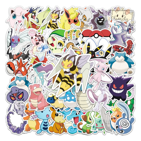 Zestaw Naklejek Wlepki StickerBomb Pokemony Mix Anime Bajka N509