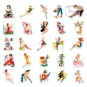 Zestaw Naklejek Wlepki StickerBomb Oldschool American Girls N576