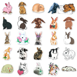 Zestaw Naklejek Wlepki StickerBomb Króliki Królik Rabbit N507