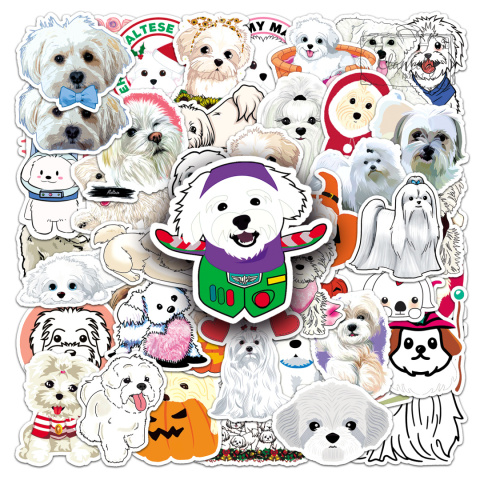 Zestaw Naklejek Wlepki StickerBomb Pieski Shih Tzu Maltańczyk Dog N503