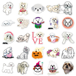 Zestaw Naklejek Wlepki StickerBomb Pieski Shih Tzu Maltańczyk Dog N503