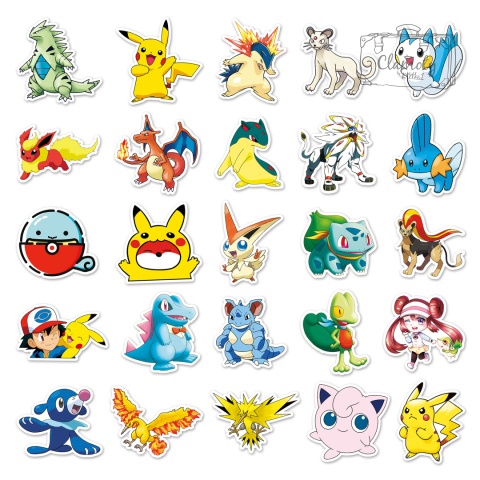 Zestaw Naklejek Wlepki StickerBomb Pokemon Japan Anime Pokeball N320