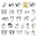 Zestaw Naklejek Wlepki StickerBomb Szary Kotek Cat Anime Japan N513