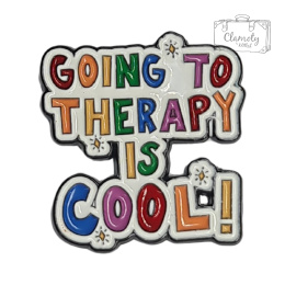 Metalowa Przypinka Napis Going To Therapy Is Cool Pin