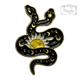 Metalowa Przypinka Mistyczny Wąż Ze Słońcem Mystic Snake Pin