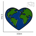 Metalowa Przypinka Serce Planeta Ziemia Earth Heart Pin