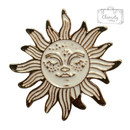 Metalowa Przypinka Słońce Z Zamkniętymi Oczami Mystic Sun Pin