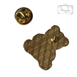 Metalowa Przypinka Pluszowy Miś Z Maskotką Teddy Bear Pin