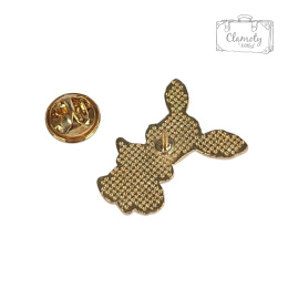 Metalowa Przypinka Biały Królik Z Marchewką Bunny Pin