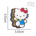 Metalowa Przypinka Hello Kitty Tęcza Sanrio Anime Pin