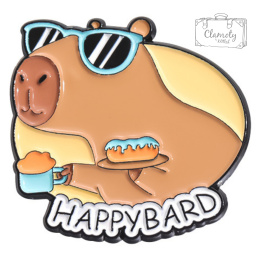 Metalowa Przypinka Kapibara W Okularach Happybard Capybara Pin