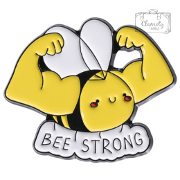 Metalowa Przypinka Pszczoła Kulturysta Bee Strong Bądź Silny Pin