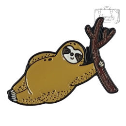 Metalowa Przypinka Leniwiec Na Gałęzi Sloth Pin