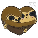 Metalowa Przypinka Przytulone Leniwce Serce Sloth Hug Pin