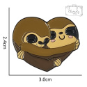 Metalowa Przypinka Przytulone Leniwce Serce Sloth Hug Pin