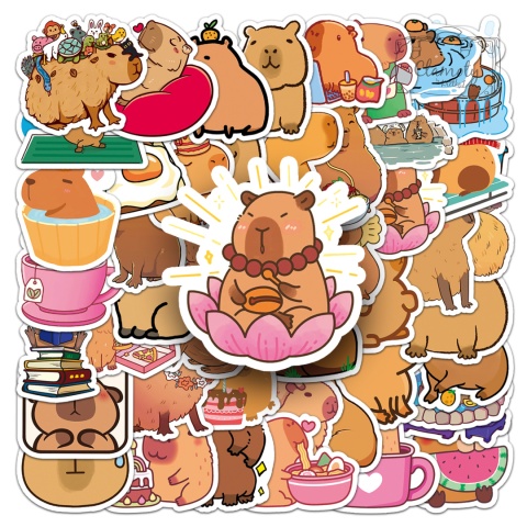 Zestaw Naklejek Wlepki StickerBomb Kapibara Capibara Animal N605