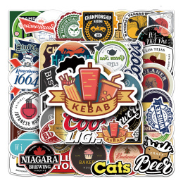 Zestaw Naklejek Wlepki StickerBomb Logo Kebab Beer Logos N562