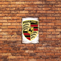 Tablica Ozdobna Blacha 20x30 cm Porsche Znaczek Logo Retro Vintage