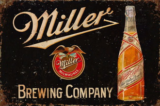 Tablica Ozdobna Blacha 20x30 cm Miller Beer Piwo Retro Vintage