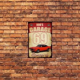 Tablica Ozdobna Blacha 20x30 cm Garage Camaro 1969 USA Retro Vintage