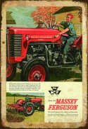 Tablica Ozdobna Blacha 20x30 cm Massey Ferguson Traktor Retro Vintage