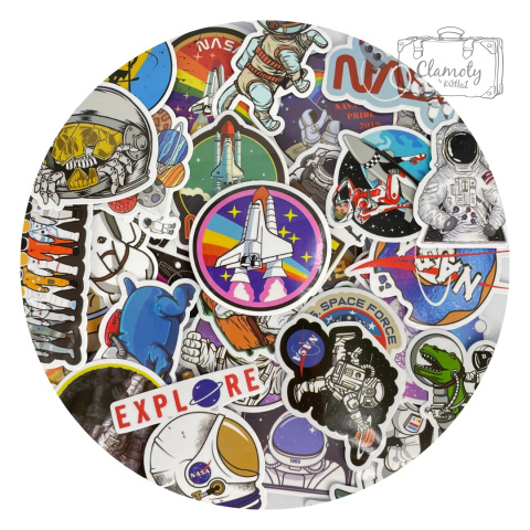 Zestaw Naklejek Sticker Bomb Wlepki Rakiety Kosmos 50szt n101