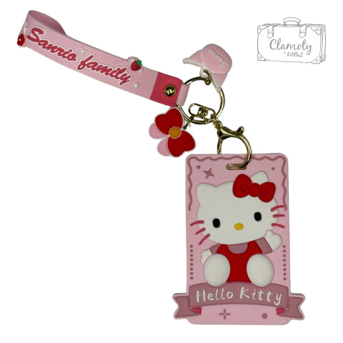 Identyfikator Na Karte Na Dokument Holder Różowy Hello Kitty Gumowy