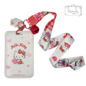 Identyfikator Na Karte Na Dokument Holder Biały Hello Kitty Serca