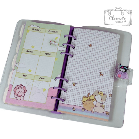 Kołozeszyt Planner Kolorowy Kuromi Fioletowy Cookie Kawaii Japan