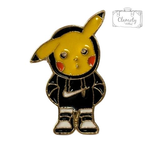 Metalowa Przypinka Pin Pokemon Pikachu w Bluzie i Kapturku