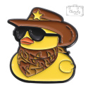 Metalowa Przypinka Kaczka W  Kapeluszu Kowboj Western Duck Pin