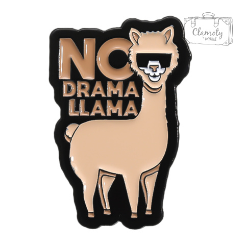 Metalowa Przypinka Lama Alpaka W Okularach No Drama Llama Pin