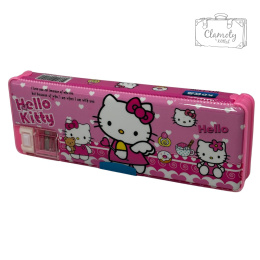 Piórnik Szkolny Twardy Różowy Hello Kitty Na Magnes z Temperówką