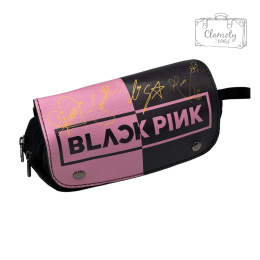 Piórnik Szkolny Tuba Różowo Czarno Złoty Black Pink Kpop Na Suwaki