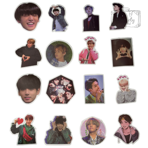 Zestaw Naklejek Wlepki StickerBomb BTS Kpop Korea Music Band N606