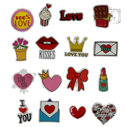 Zestaw Naklejek Wlepki StickerBomb Mix Szminka Love Kiss Serce N593