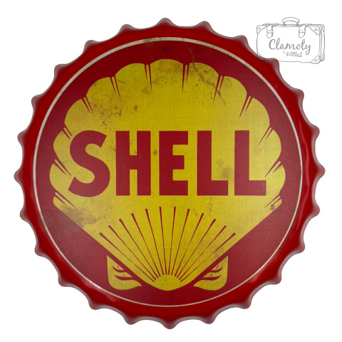 Kapsel Blaszany 40CM Shell British Petroleum Dekoracja Na Ścianę