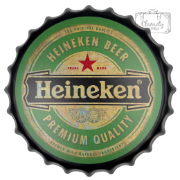 Kapsel Blaszany 40CM Beer Logo Heineken Piwo Dekoracja Na Ścianę