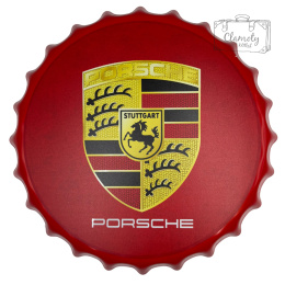 Kapsel Blaszany 40CM Red Logo Porsche Super Car Dekoracja Na Ścianę