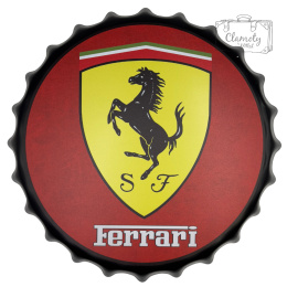 Kapsel Blaszany 40CM Logo Ferrari Super Car Dekoracja Na Ścianę