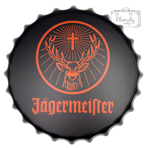 Kapsel Blaszany 40CM Logo Jagermeister Jeleń Dekoracja Na Ścianę