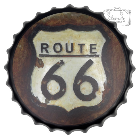 Kapsel Blaszany 40CM America Route 66 Droga USA Dekoracja Na Ścianę