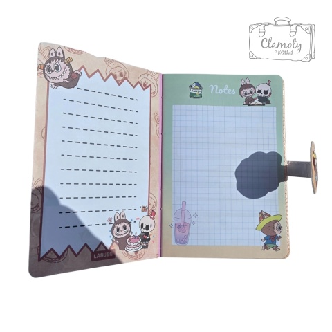 Zeszyt Notes Planner A5 W Twardej Okładce Różowy Kolorowe Kartki Labubu