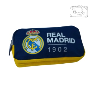 Piórnik Szkolny Do Szkoły Niebieski Real Madryt Dwie Przegrody Suwak